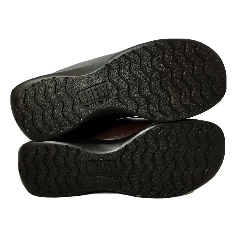 Drew Comfort Slip On Flat Shoes Jessie‎ Chestnut Brown Calf Leather Womens 6 W
